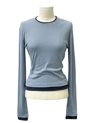 Velora Daily Color Block Symbol Logo Long Sleeve T-Shirt