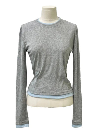 Velora Daily Color Block Symbol Logo Long Sleeve T-Shirt