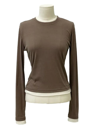 Velora Daily Color Block Symbol Logo Long Sleeve T-Shirt