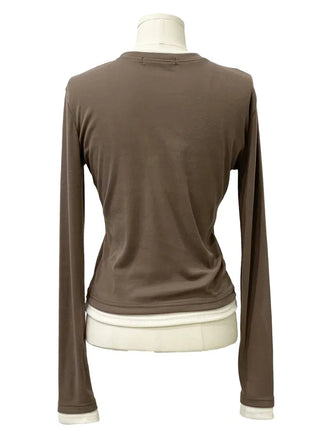 Velora Daily Color Block Symbol Logo Long Sleeve T-Shirt