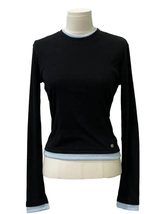 Velora Daily Color Block Symbol Logo Long Sleeve T-Shirt