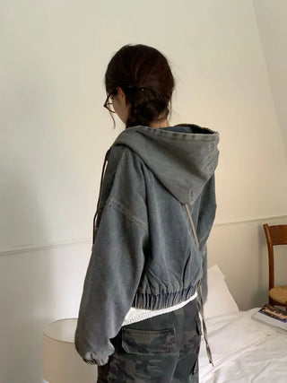 Aeroa Vintage Print Boat Off-Shoulder Loose Long Sleeve Knit