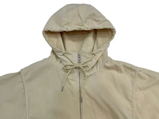 Komorebi high-neck hem string loose-fit hooded zip-up jumper