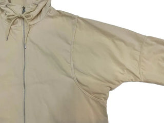 Komorebi high-neck hem string loose-fit hooded zip-up jumper