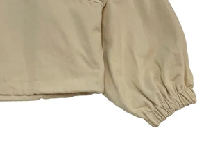 Komorebi high-neck hem string loose-fit hooded zip-up jumper