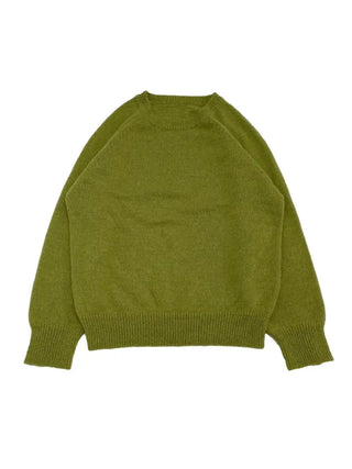 Willow Loose Fit Round Neck Long Sleeve Button Wool Knit