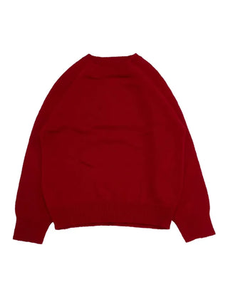 Willow Loose Fit Round Neck Long Sleeve Button Wool Knit