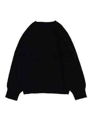 Willow Loose Fit Round Neck Long Sleeve Button Wool Knit