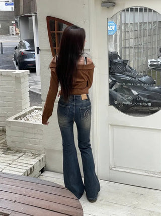 Devel belt strap slim fit collar neck off-shoulder shirring blouse in