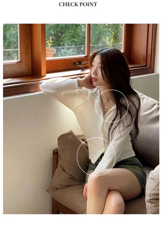 Moet Yeri Slim Fit Lip Neck Slit Team Boat Cardigan