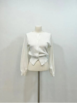 Moet Yeri Slim Fit Lip Neck Slit Team Boat Cardigan