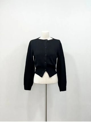 Moet Yeri Slim Fit Lip Neck Slit Team Boat Cardigan