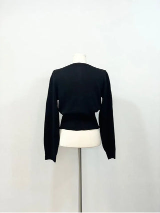 Moet Yeri Slim Fit Lip Neck Slit Team Boat Cardigan