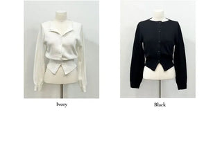 Moet Yeri Slim Fit Lip Neck Slit Team Boat Cardigan
