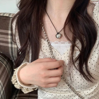 Revlin Vintage Lovely Dot Button Crop Long Sleeve T-Shirt