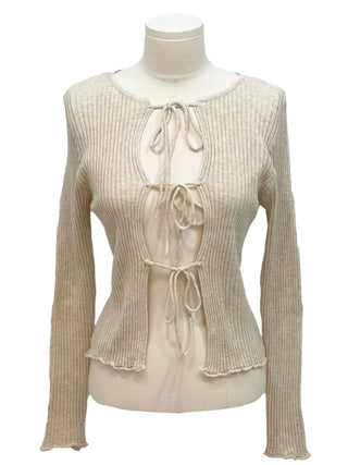 Lee Je's slim fit ribbon team rib knit cardigan in