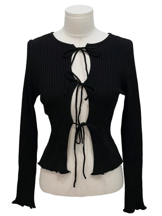 Lee Je's slim fit ribbon team rib knit cardigan in