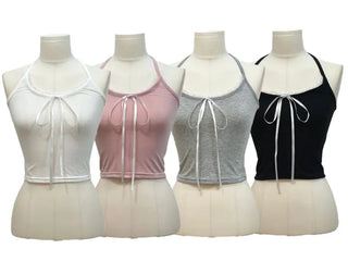 Mika Ribbon Lace Layered Halter Neck Sleeveless Nashi
