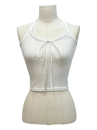 Mika Ribbon Lace Layered Halter Neck Sleeveless Nashi