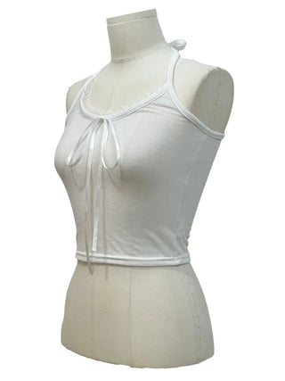 Mika Ribbon Lace Layered Halter Neck Sleeveless Nashi