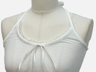 Mika Ribbon Lace Layered Halter Neck Sleeveless Nashi