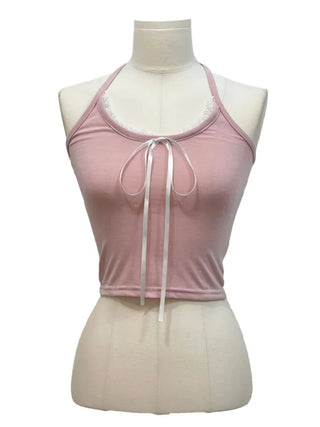 Mika Ribbon Lace Layered Halter Neck Sleeveless Nashi
