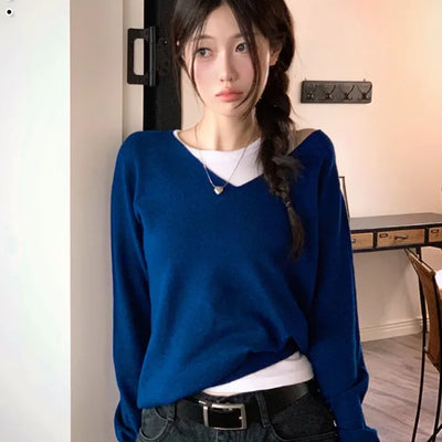 Linea soft loose fit long sleeve V-neck knit