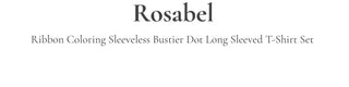 Rosabell Ribbon Color Block Sleeveless Bustier Dot Long Sleeve T-shirt Set
