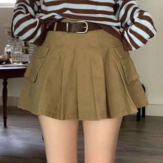 Mumu Stripe Off-Shoulder Strap Button Knit