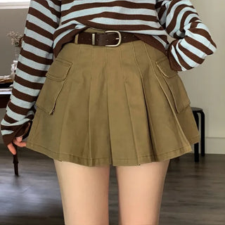Mumu Stripe Off-Shoulder Strap Button Knit