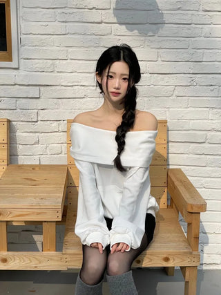 Lulu two-way off-shoulder turtle loose fit hoodie