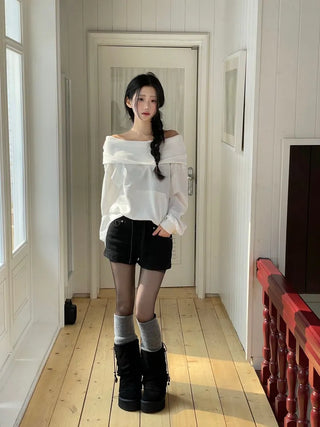 Lulu two-way off-shoulder turtle loose fit hoodie