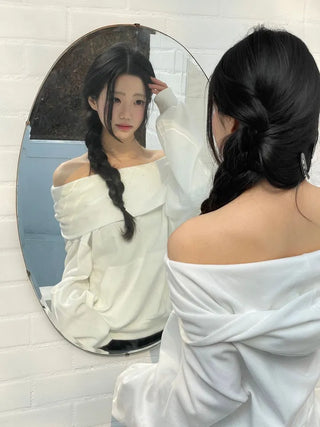 Lulu two-way off-shoulder turtle loose fit hoodie