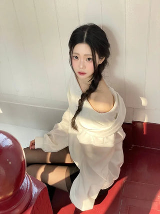 Lulu two-way off-shoulder turtle loose fit hoodie