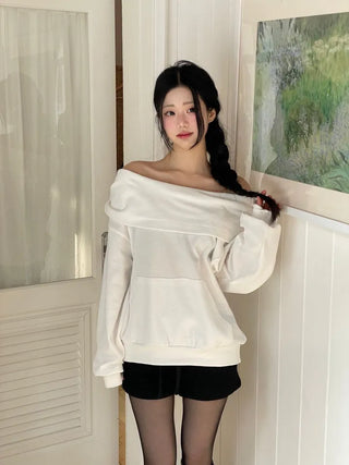Lulu two-way off-shoulder turtle loose fit hoodie