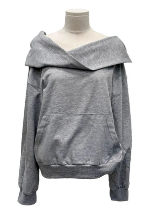 Lulu two-way off-shoulder turtle loose fit hoodie