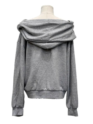Lulu two-way off-shoulder turtle loose fit hoodie