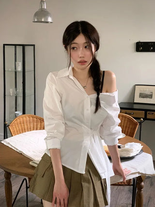 Reverie Pleated Cargo Belt Mini Skirt Skirt Pants Set