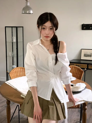 Reverie Pleated Cargo Belt Mini Skirt Skirt Pants Set