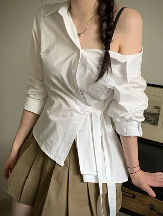 Reverie Pleated Cargo Belt Mini Skirt Skirt Pants Set
