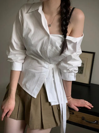 Reverie Pleated Cargo Belt Mini Skirt Skirt Pants Set