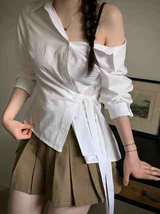 Reverie Pleated Cargo Belt Mini Skirt Skirt Pants Set