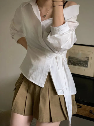 Reverie Pleated Cargo Belt Mini Skirt Skirt Pants Set