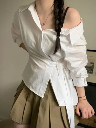 Reverie Pleated Cargo Belt Mini Skirt Skirt Pants Set