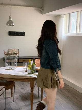 Reverie Pleated Cargo Belt Mini Skirt Skirt Pants Set