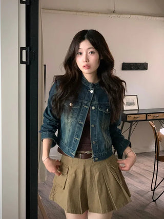 Reverie Pleated Cargo Belt Mini Skirt Skirt Pants Set