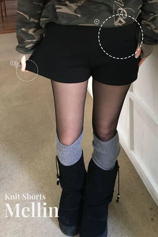 Merlin high-waist knit fleece shorts