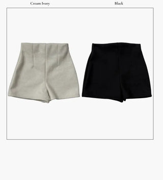 Merlin high-waist knit fleece shorts