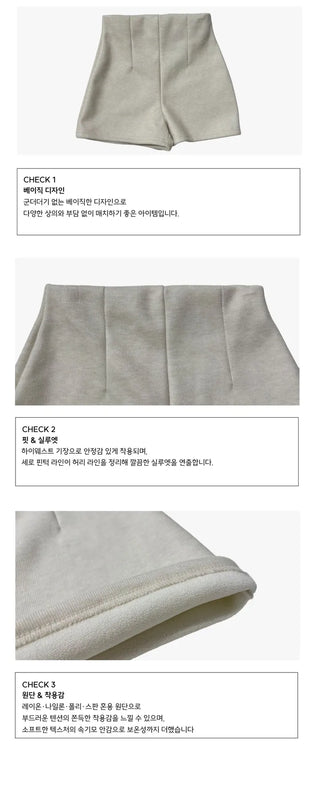 Merlin high-waist knit fleece shorts