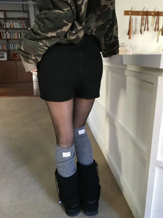 Merlin high-waist knit fleece shorts
